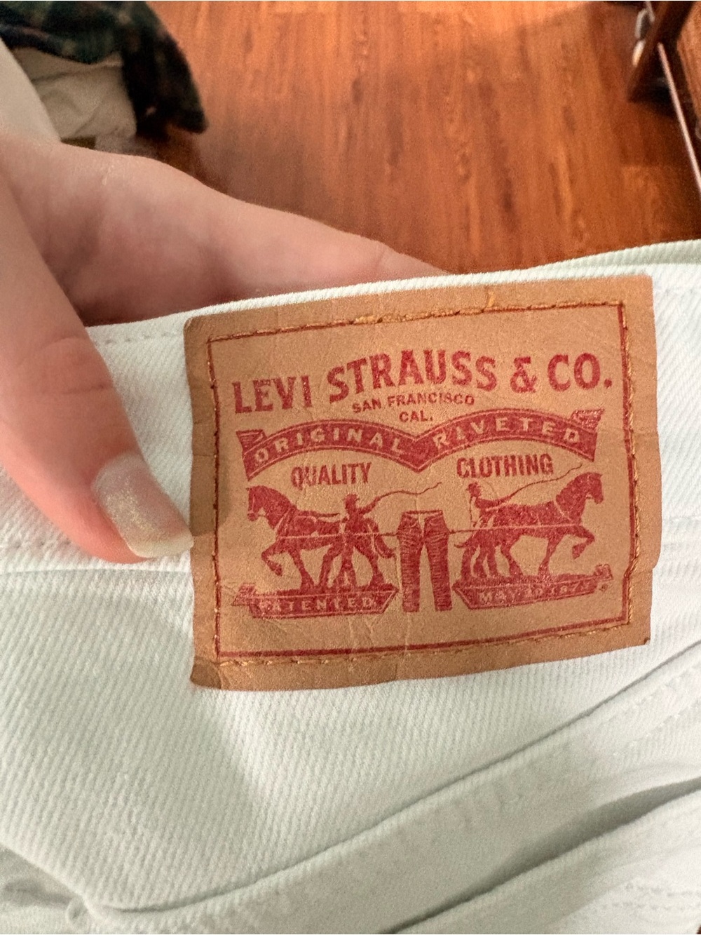 Levi's White Denim cut off shorts size 26
